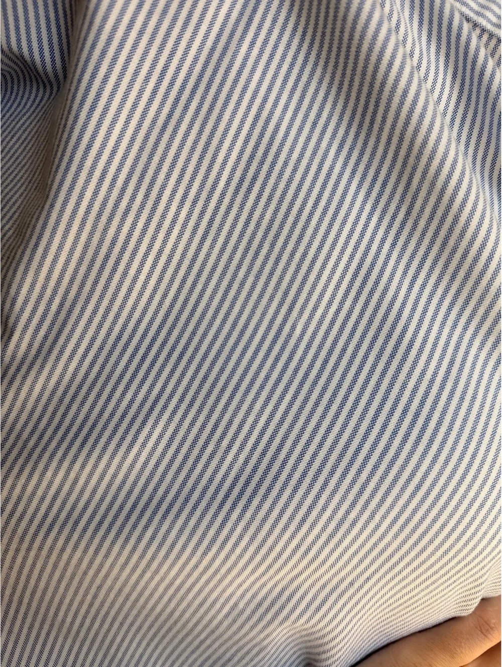 J.Crew Slim Fit Blue and White Striped Cotton Button-Down Shirt, Size Large